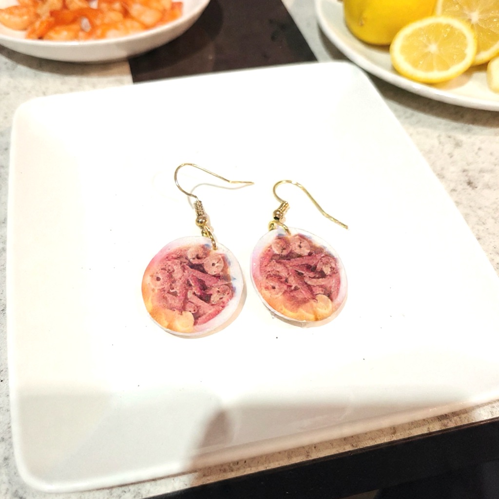 Handmade Shrimp And Crab Legs Drop Earrings